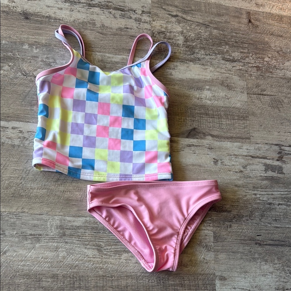 **4 for $15**Colorful Checkered Tankini Set
